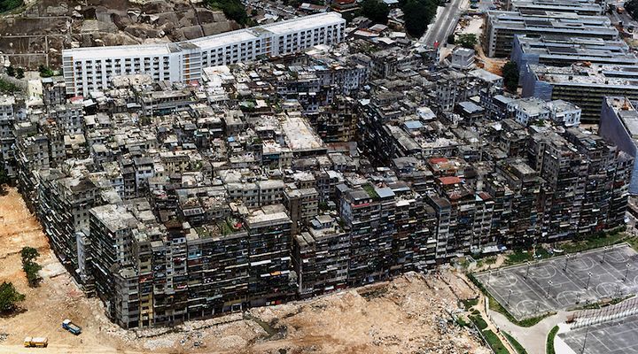 Kpwloon Walled City from the air.