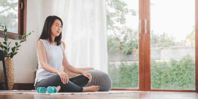 Woman meditating