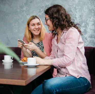 Two women in conversation