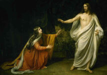 Jesus appears to Mary Magdalene.