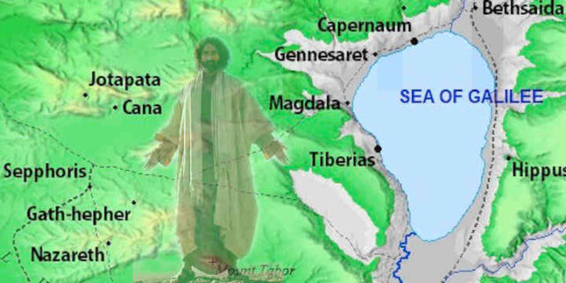 Jesus on Galilee map