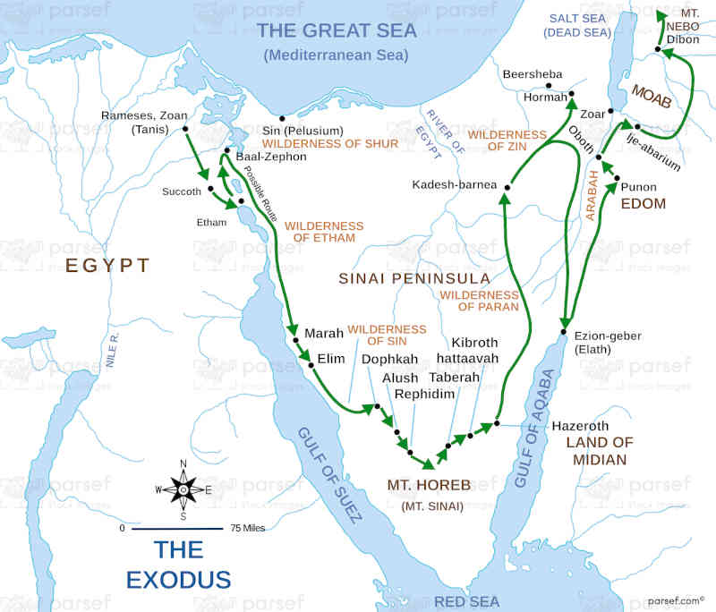 Map of the exodus