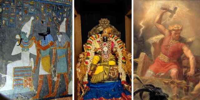 Egyptian, Norse and Hindu gods.