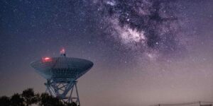 Radio telescope & night sky