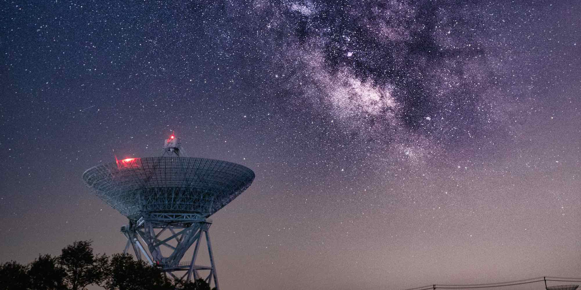 Radio telescope & night sky